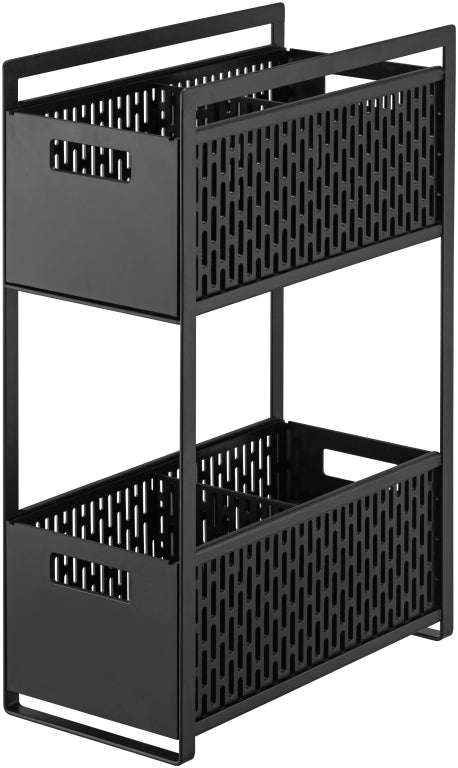 Yamazaki Keukenrek met Manden - 2 niveaus - Tower - Zwart