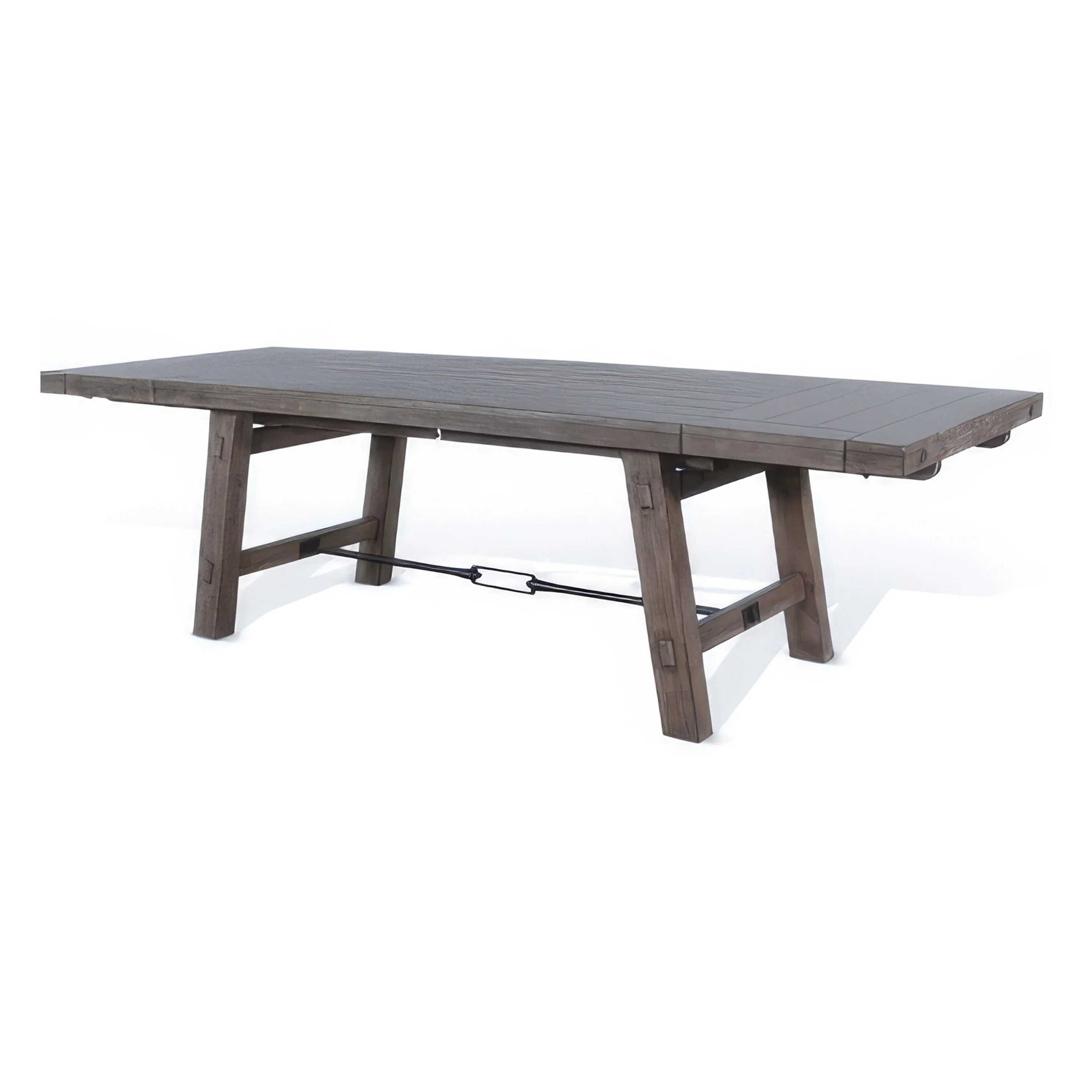 Yael Dining Table, Light Brown Mahogany Wood, Extendable 76-106 Inch