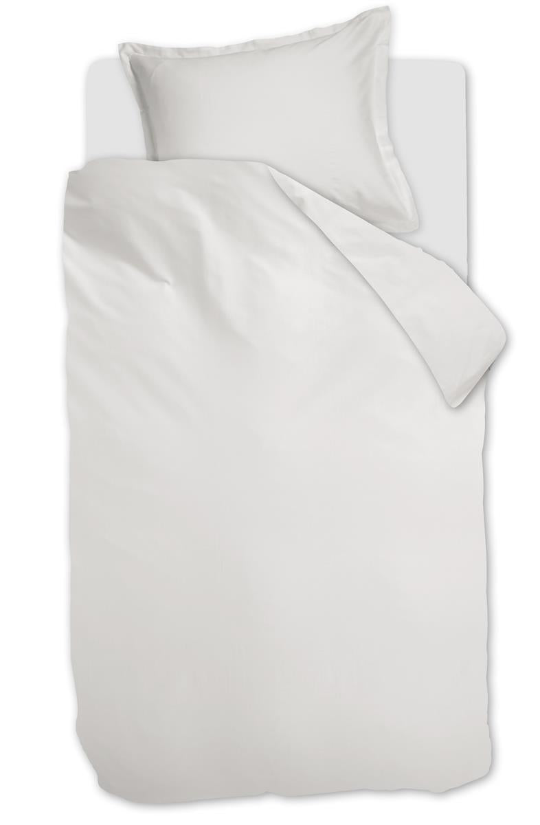 Ambiante Satin Uni dekbedovertrek - Eenpersoons - 140x200/220 cm - Wit