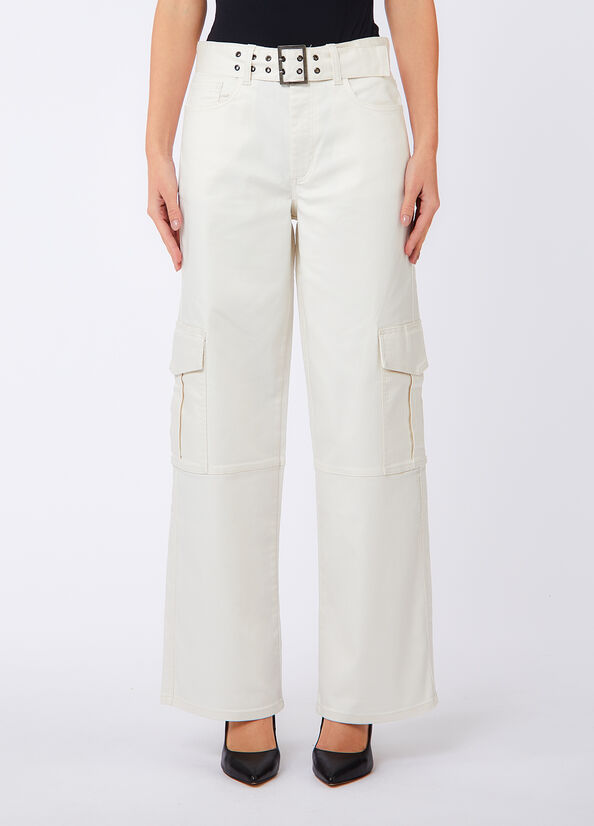 Pantaloni cargo in tessuto spalmato