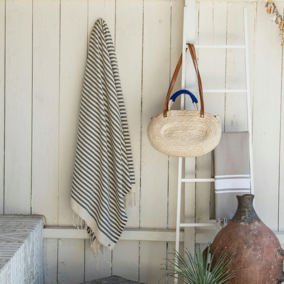 HOSSEGOR - Fouta coton  100x200 denim
