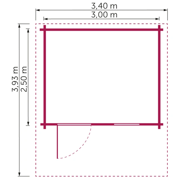 Gartenhaus »44-004«, BxT: 300x250 cm, unbehandelte Fichte