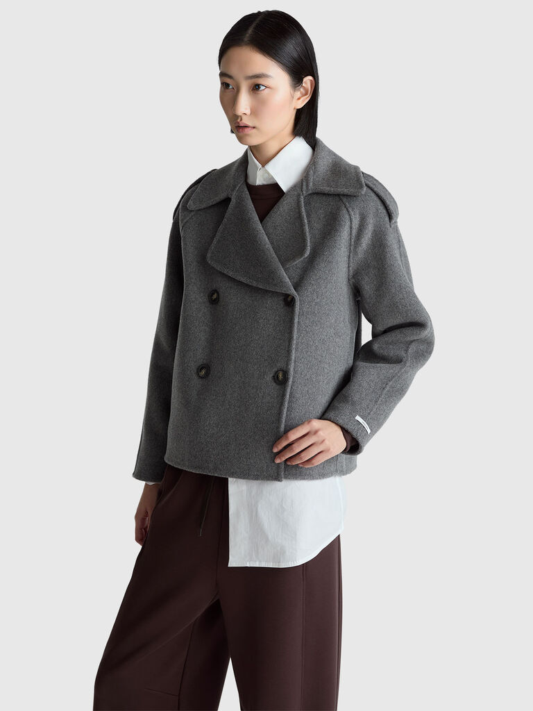 100% wool double-breasted coat