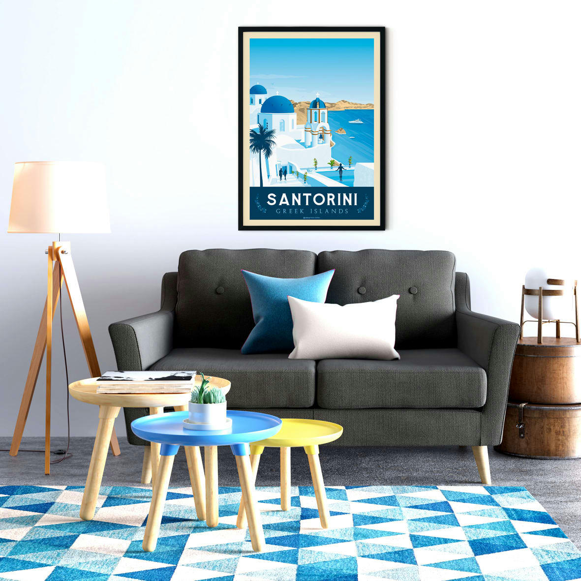 - Affiche Santorin  50x70 cm