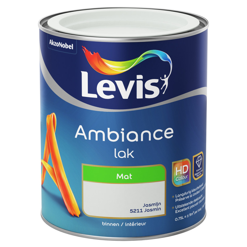 Peinture laque Ambiance Mat Jasmin 0,75 L LEVIS