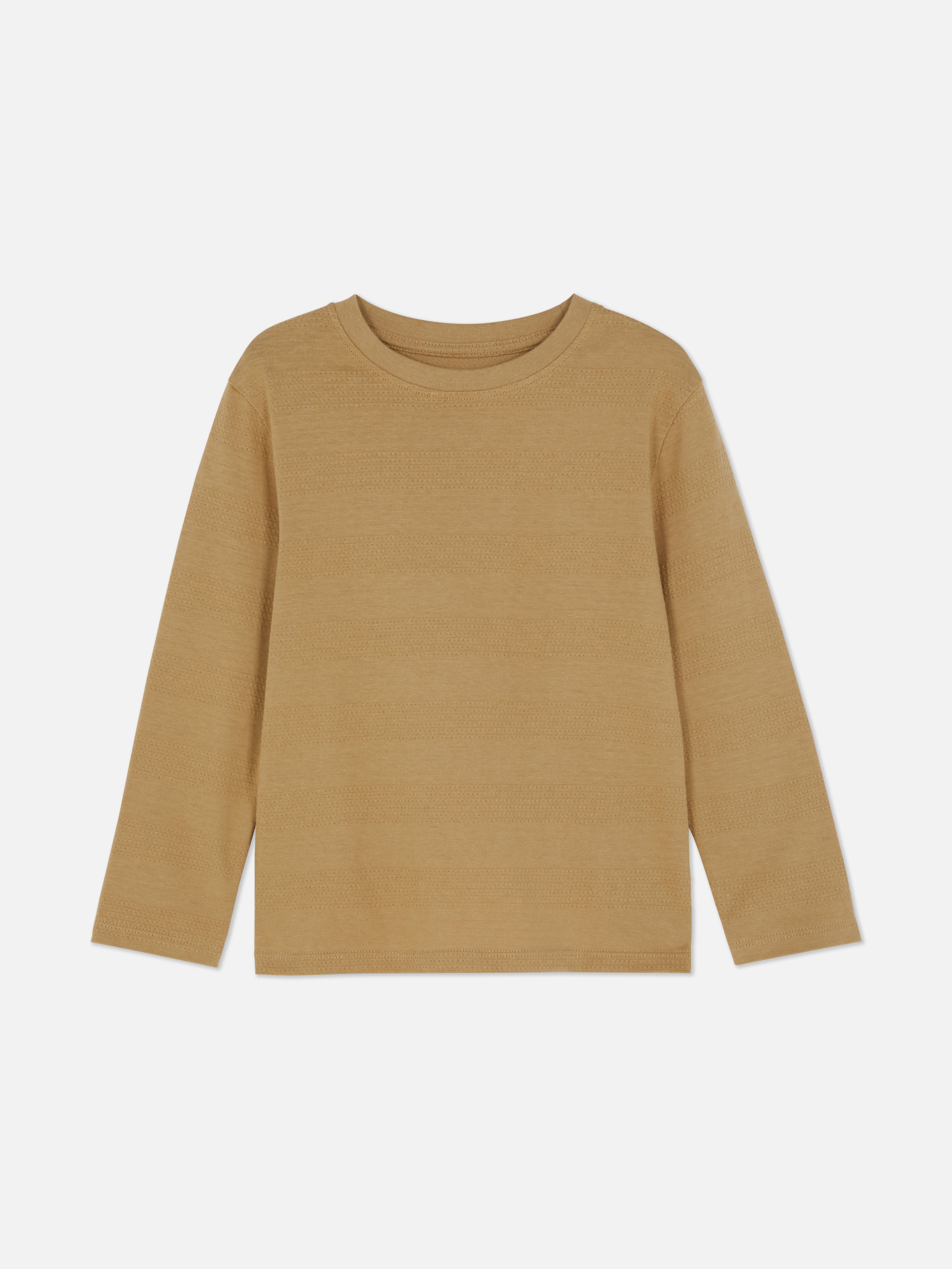 1.5-7yrs | Textured Stripe Long Sleeve T-Shirt