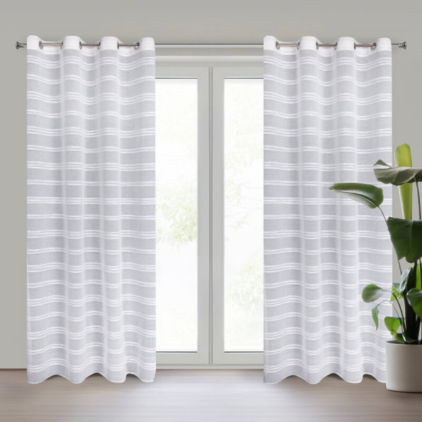 Firana 140x250 Doly biała gotowa na przelotkach