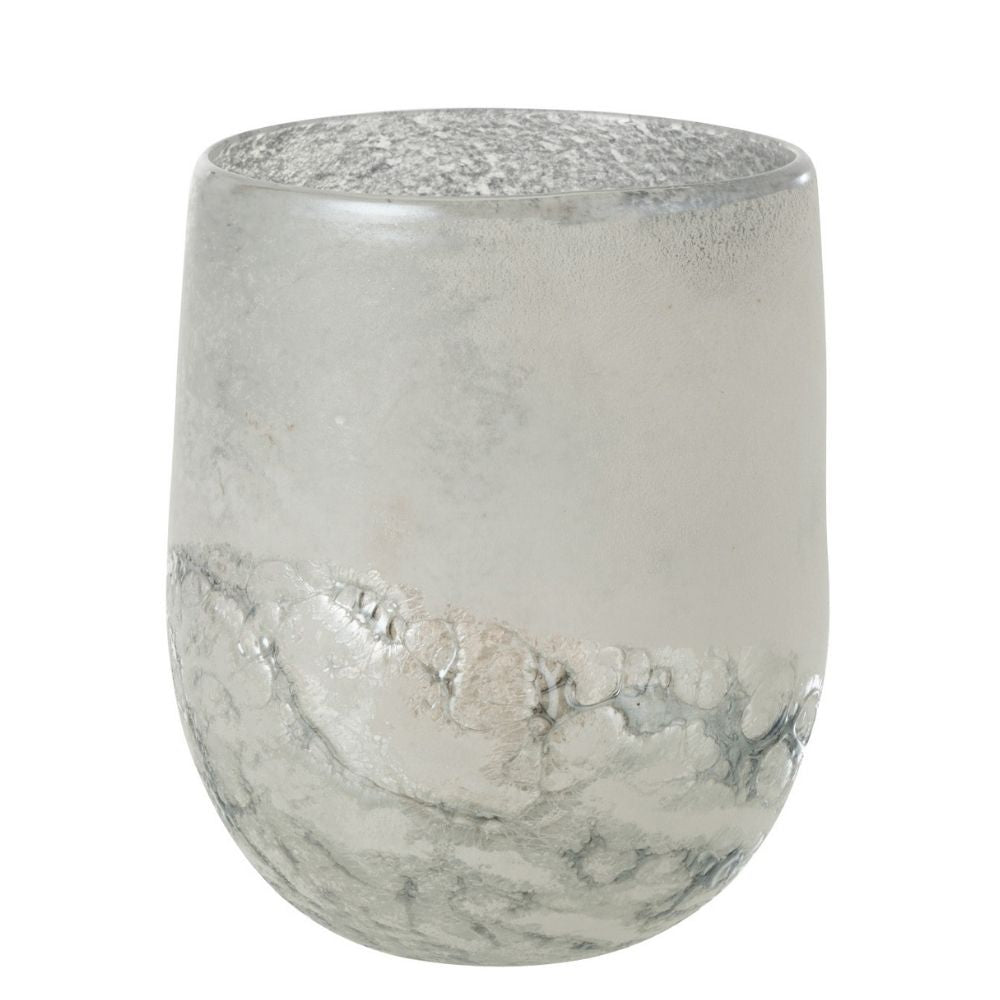 J-Line windlicht Scavo - glas - grijs - large
