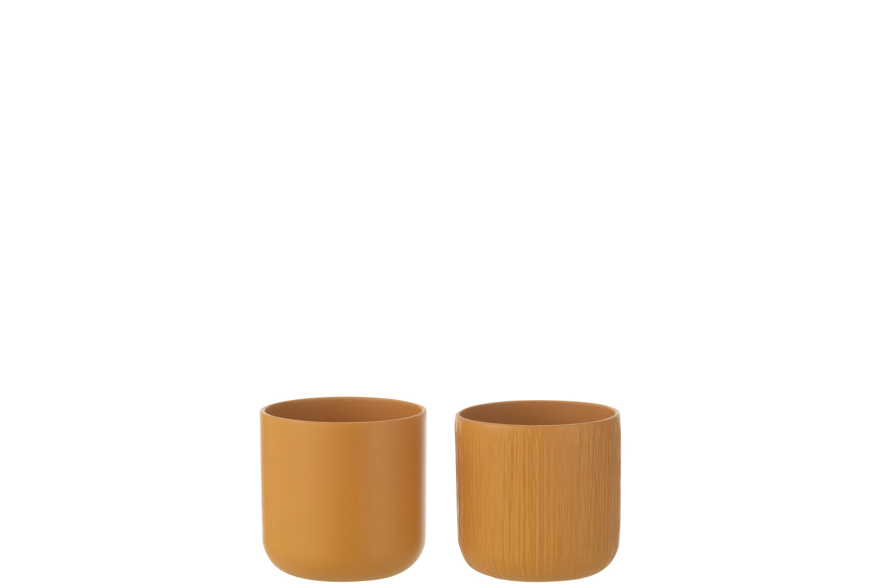 J-Line bloempot Gen - keramiek - oker - extra small - 2 stuks - Ø 11 cm