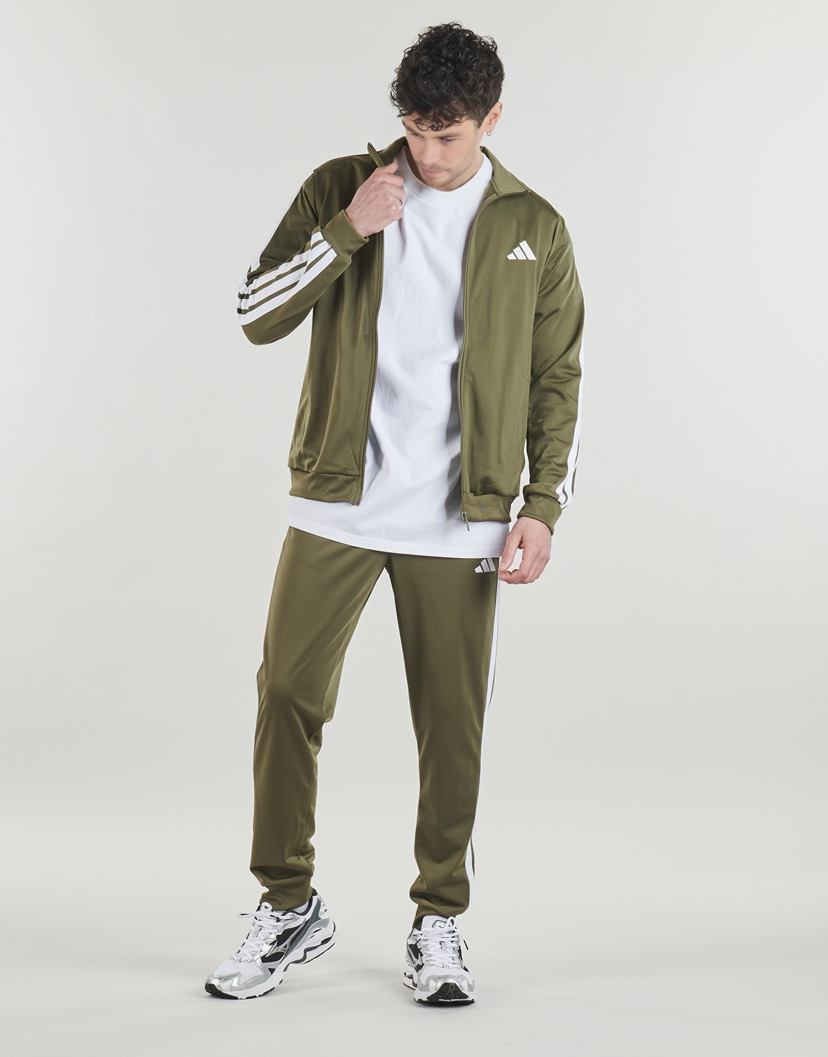 adidas - Sportswear Basic 3-Stripes Tricot Track Suit - Green