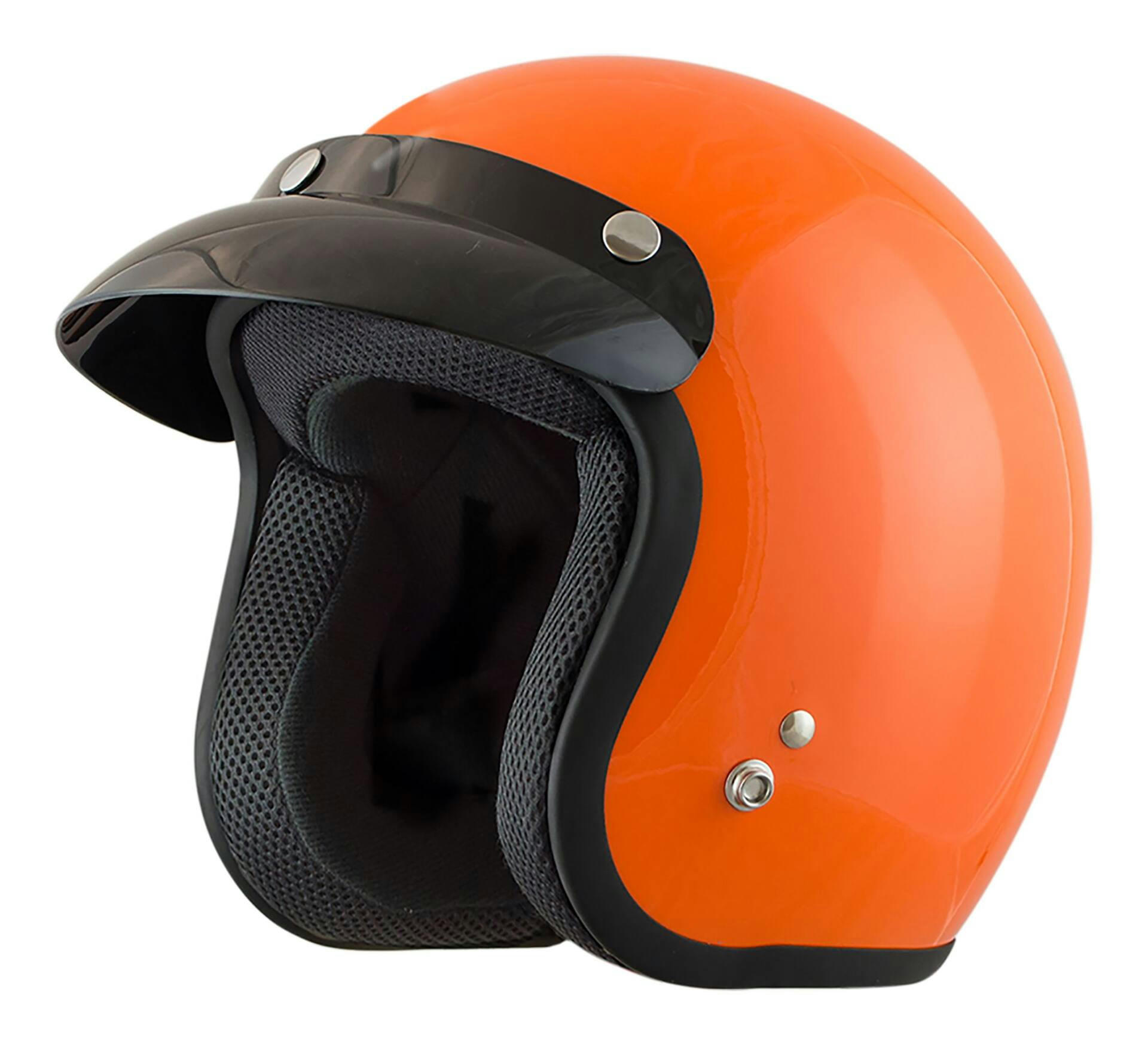 VCAN Open Face ATV Hunting Helmet, Orange, Assorted Sizes