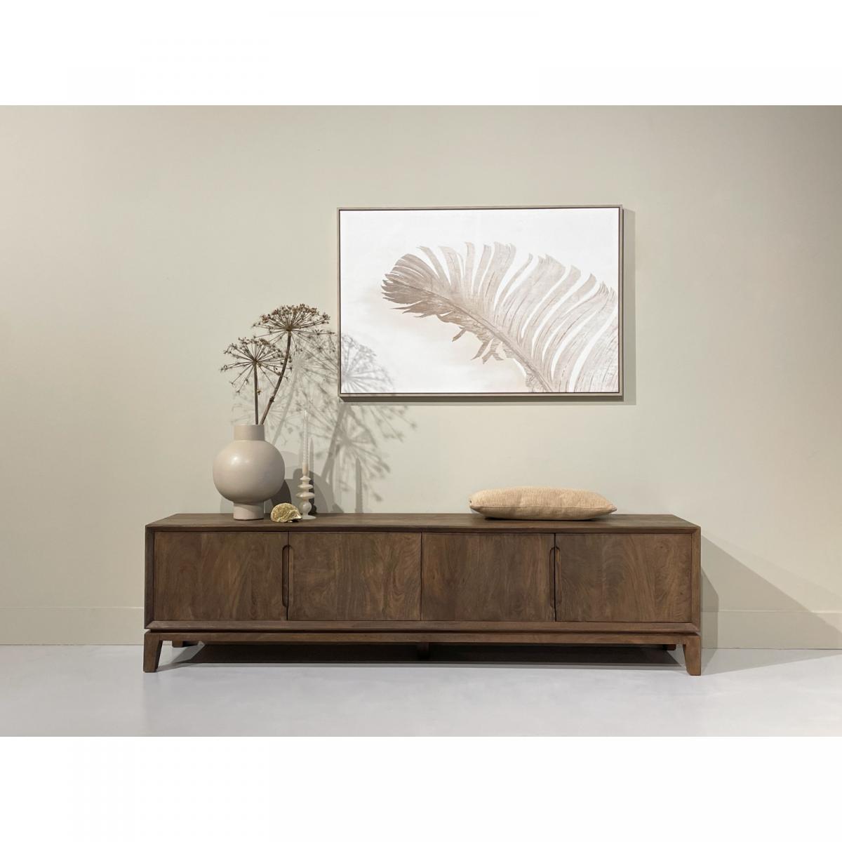 Livingfurn - Cortez tv meubel 210cm - donkerbruin