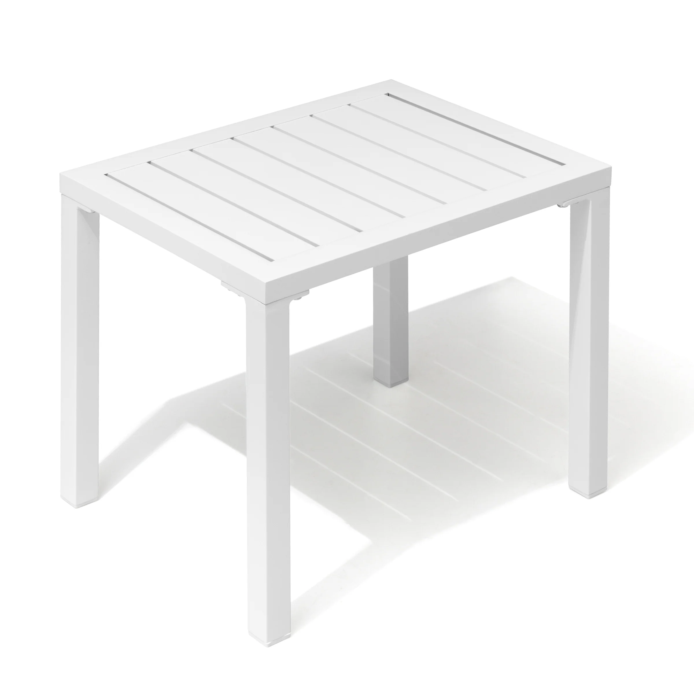 Outdoor Side Table Aluminum Rectangular End Table Small Patio Table