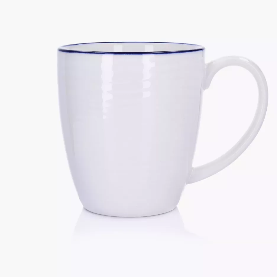 Kubek DUKA KROG 400 ml biały granatowy porcelana