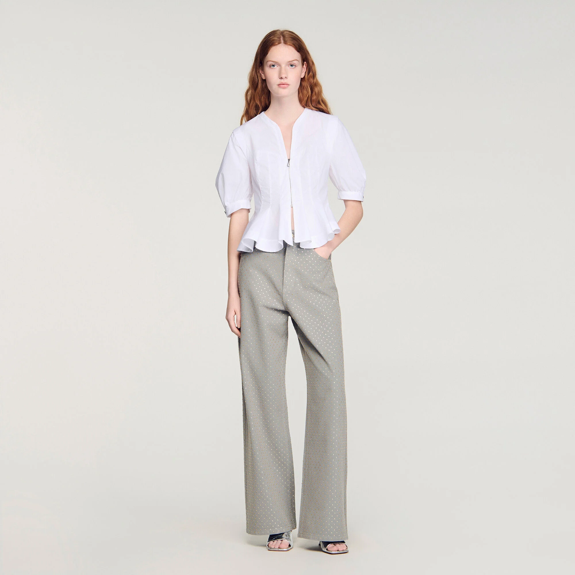 Chemise zippée à basque