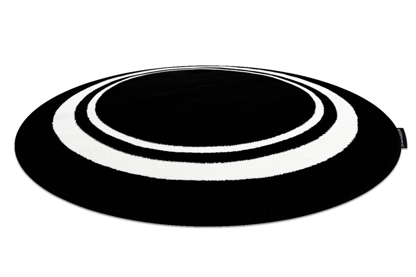 Dywan HAMPTON Border ramka czarny koło 120 cm