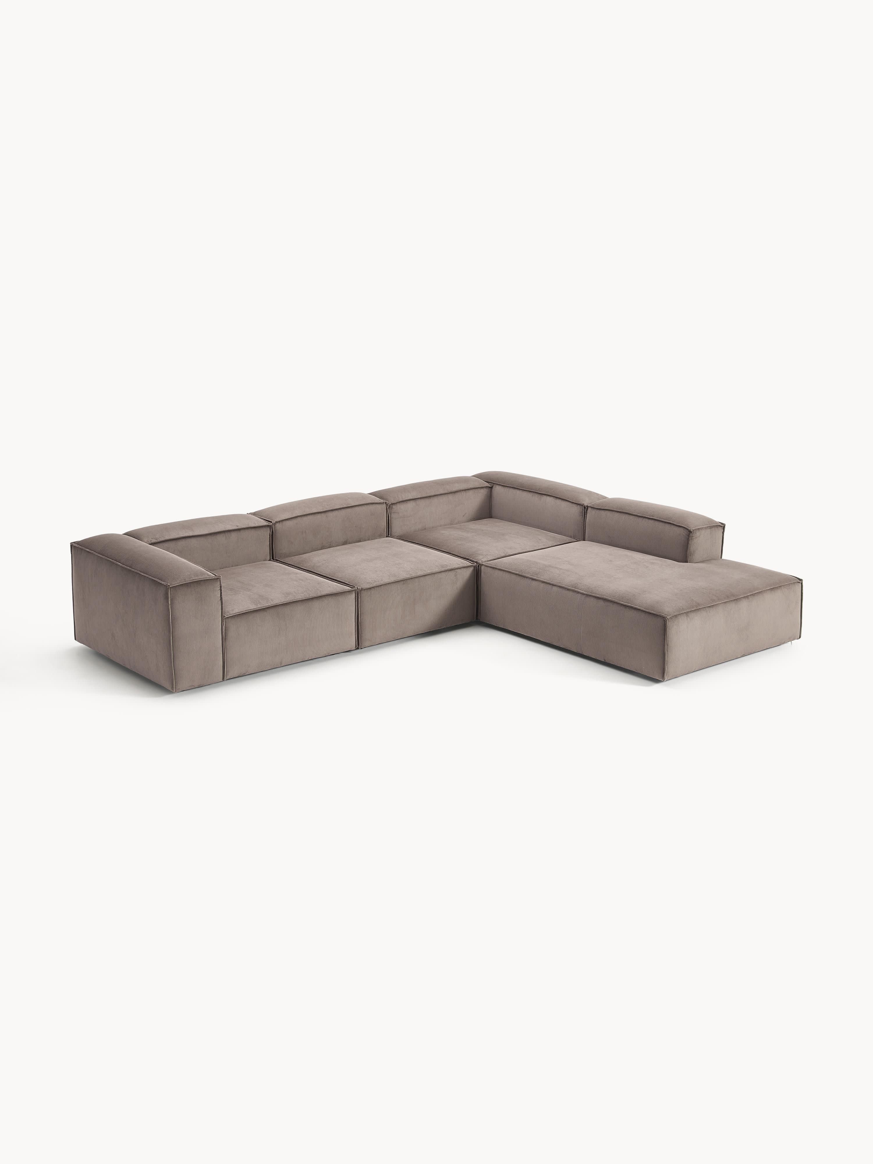 Modulares XL-Ecksofa Lennon (4-Sitzer) aus Cord