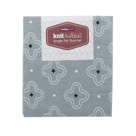 Grey Cross Single Cotton Fat Quarter