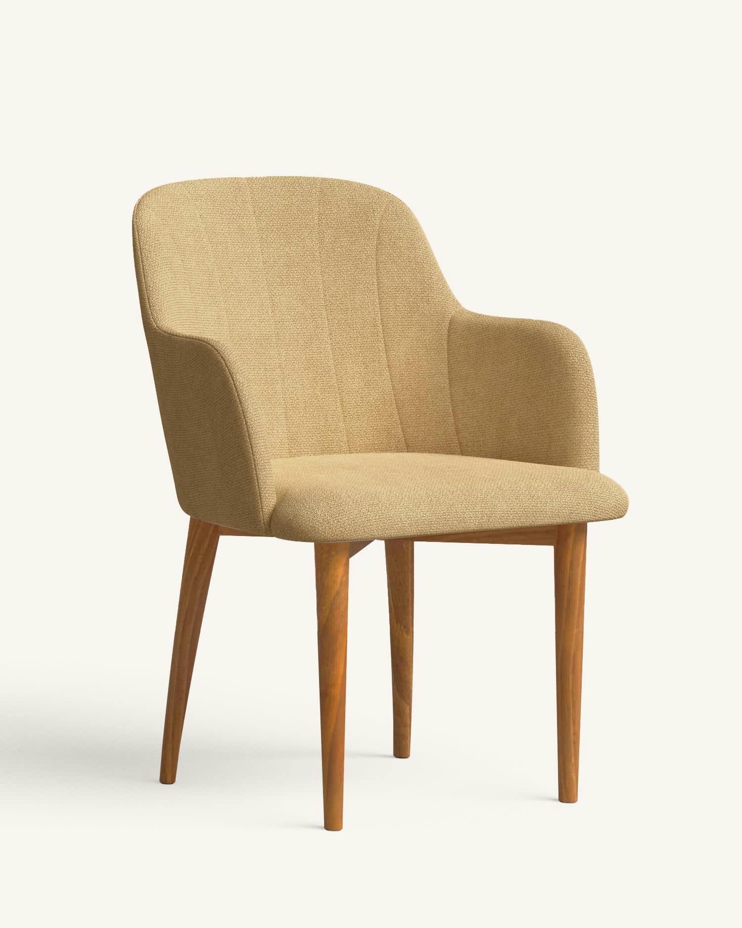 NIES - Chaise avec tissu recyclé fabriqué à la main en couleur moutarde