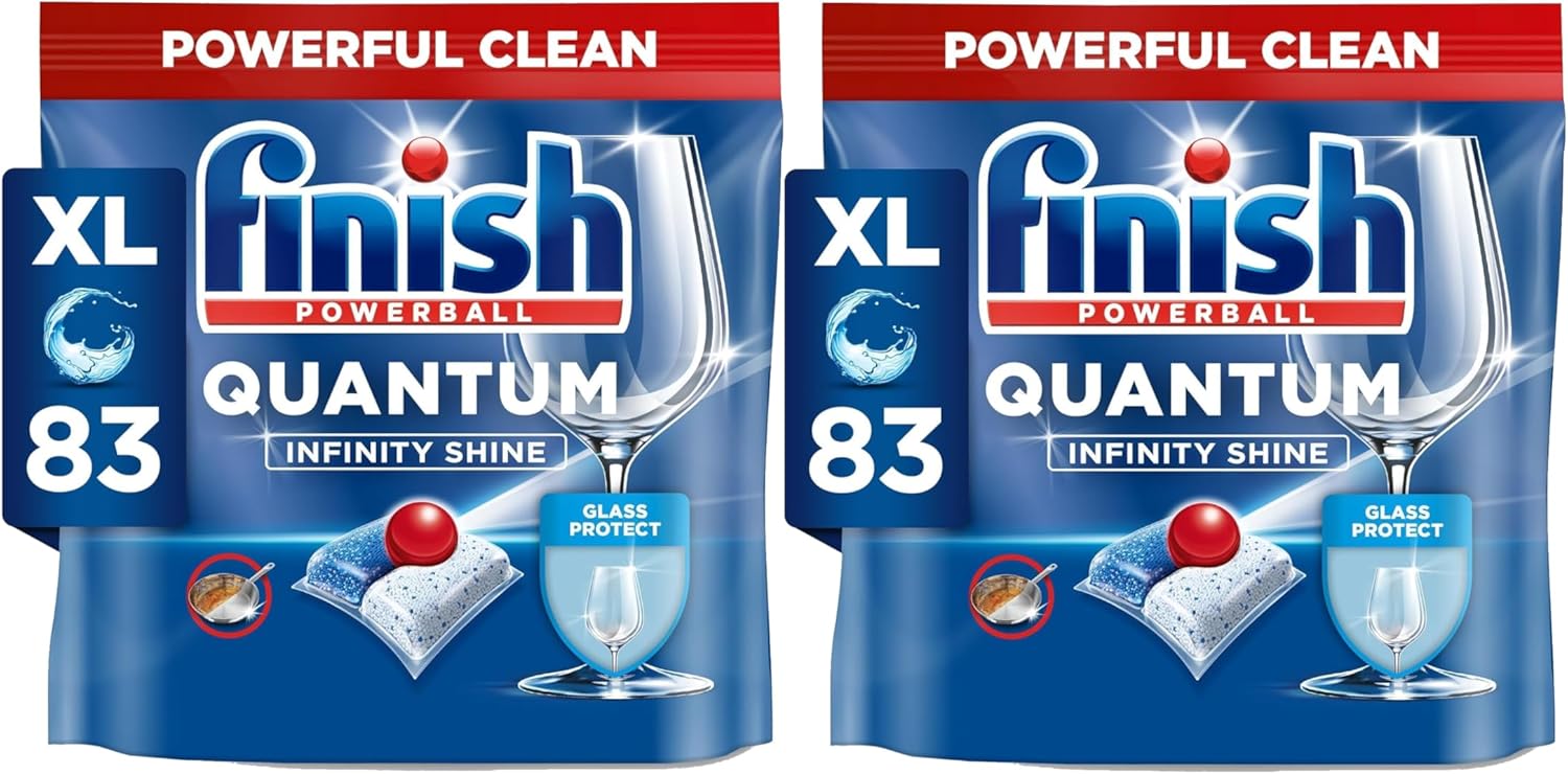 Finish Quantum Infinity Shine Dishwasher Tablets - Powerful Cleaning, Grease Dissolving Power and Shine