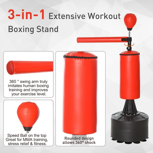 Standboxsack, schwarz/rot, BxHxL: 48 x 205 x 88 cm