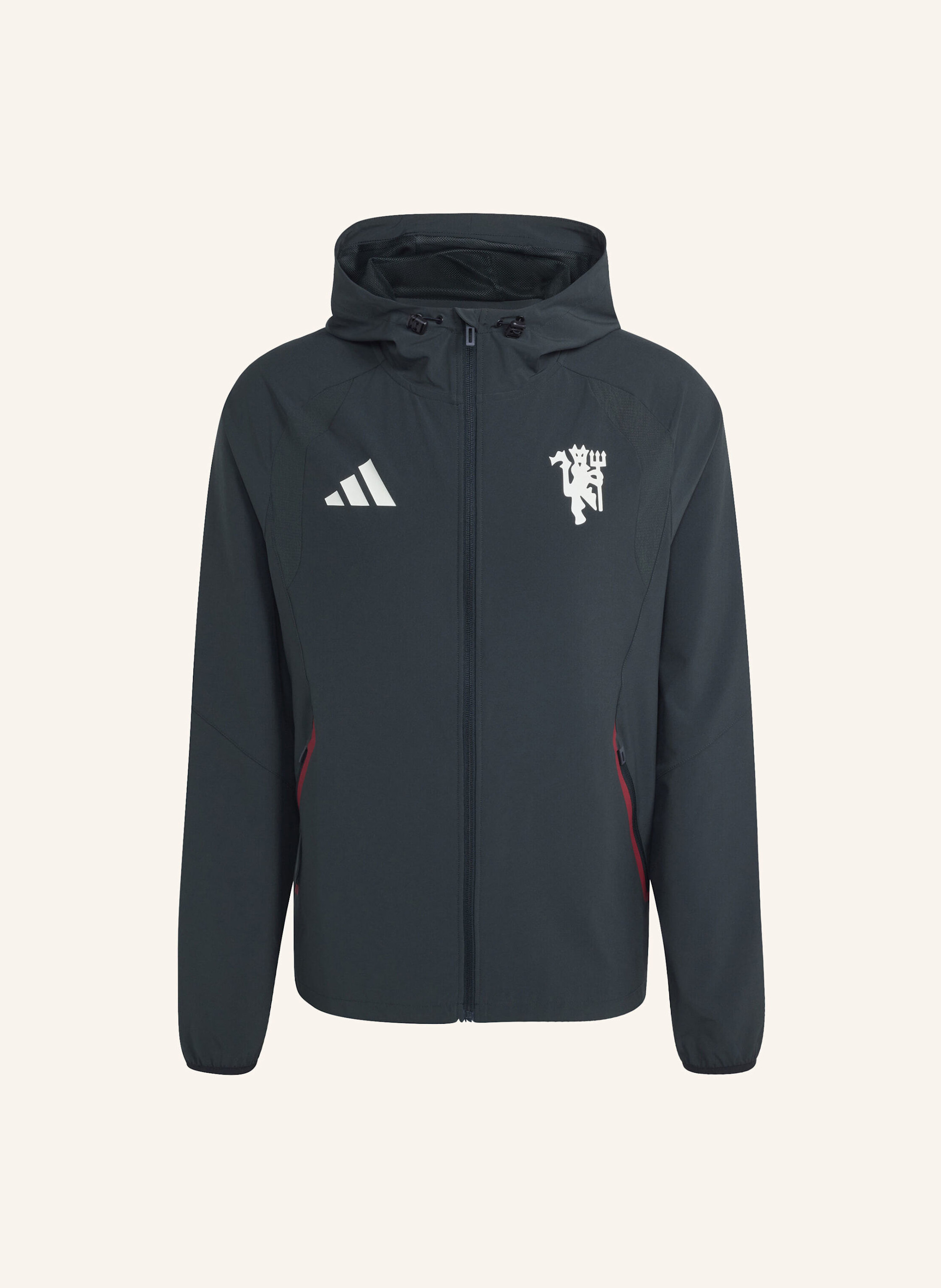 adidas MACHCHESTER UNITED TIRO TRAVEL WINDBREAKER, DURCHGEHENDER REISSVERSCHLUSS