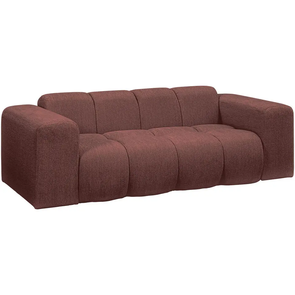 Bank Beau 2-zits - stof Raven - wijnrood