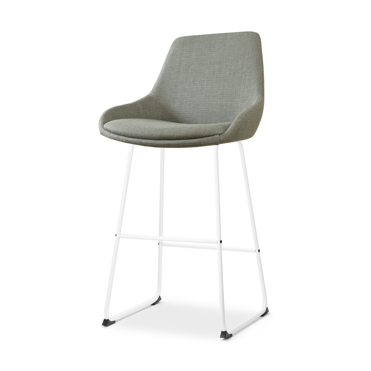 Nolon Nino-Isa Barkruk Saliegroen - Stof - Wit Onderstel - 75 cm