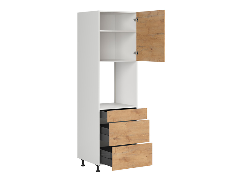 Szafka pod zabudowę piekarnika Hamper 60 cm z szufladami dąb lancelot