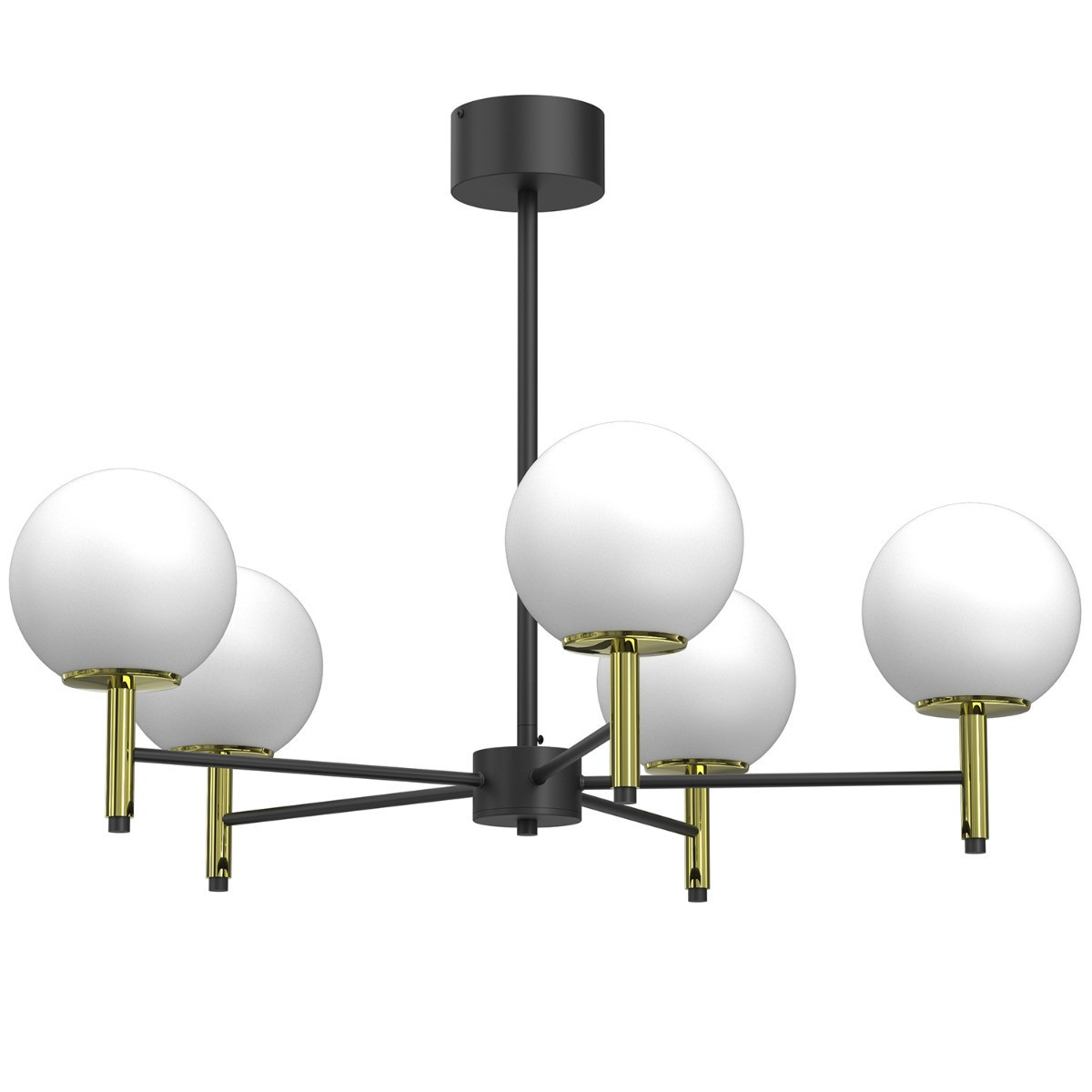 Żyrandol czarny mat Awinion 6xE27x15W wym:58x84x84 Luminex