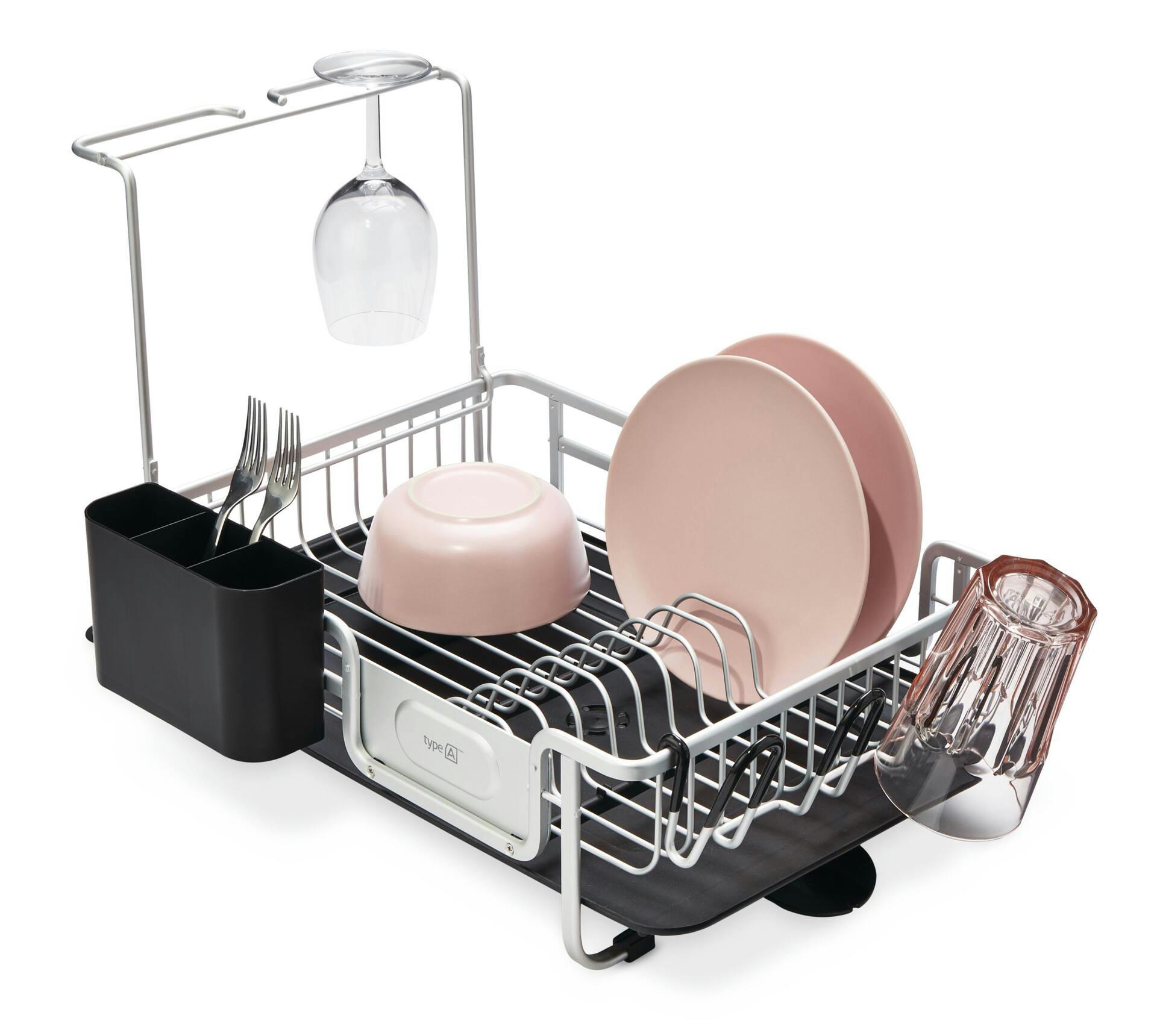 type A Forte Aluminum Dish Rack with 360 Swivel Tray