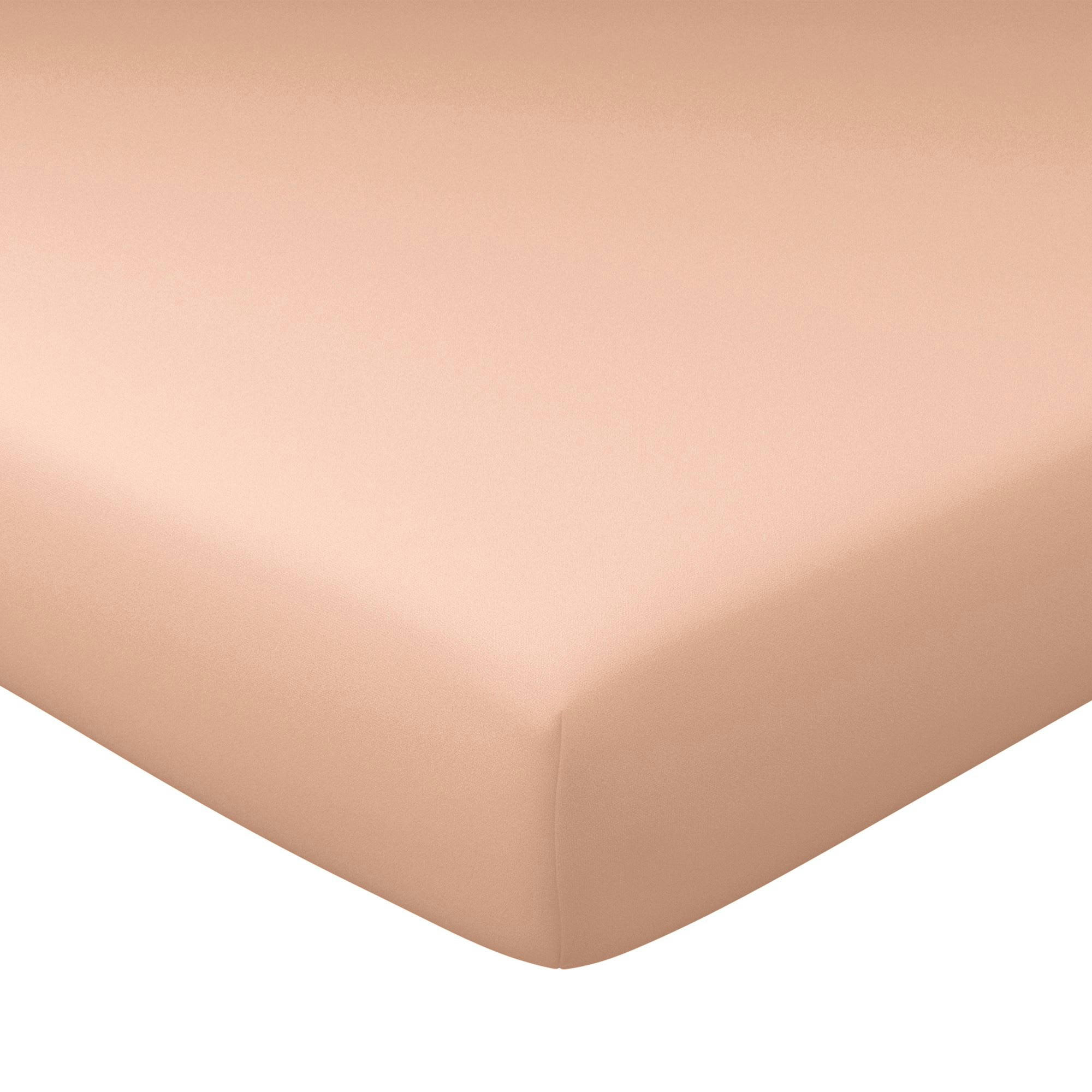 PERCALE - Drap-housse grand bonnet 180x200x32 rose nude en coton