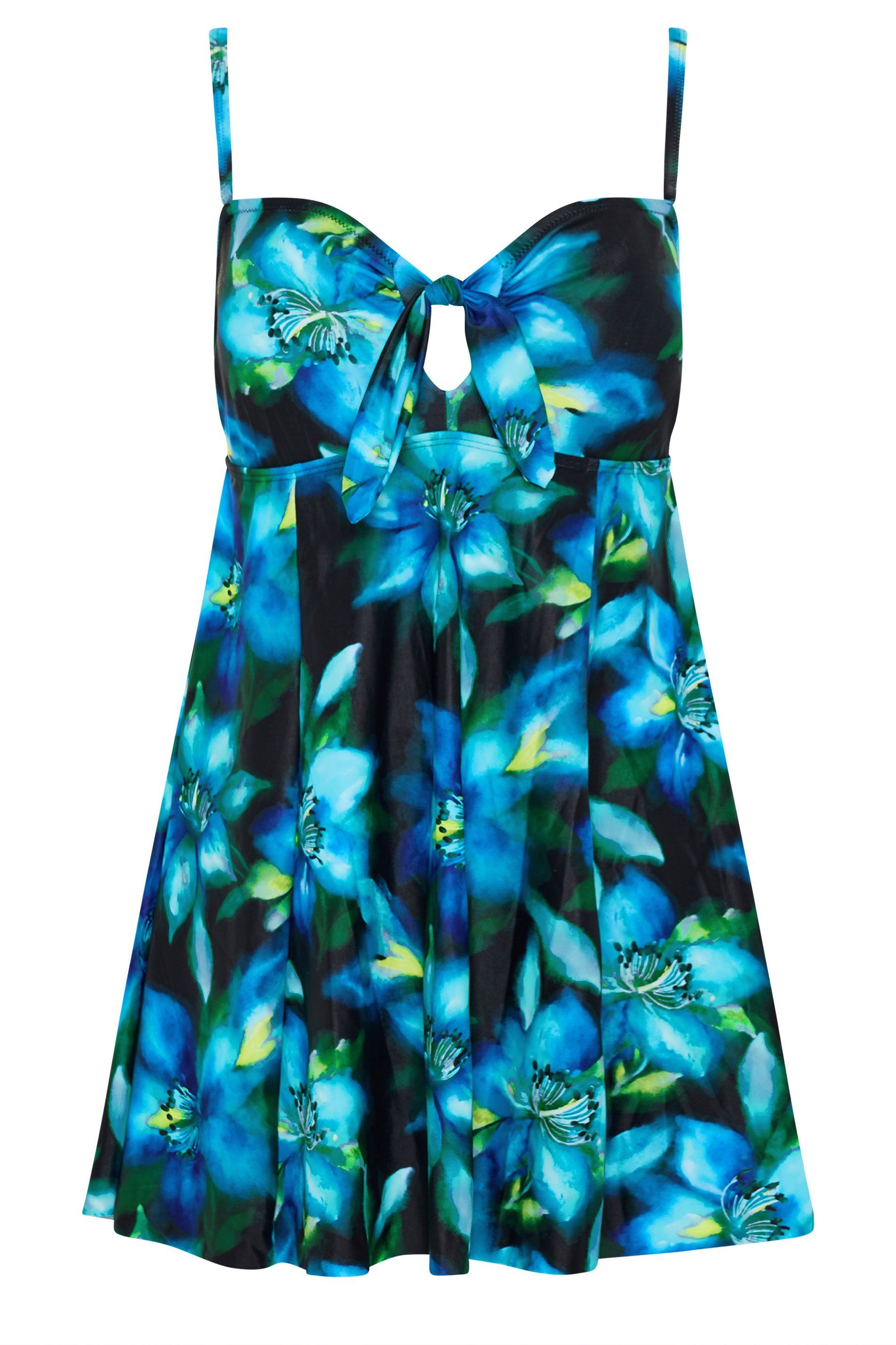 M&Co Floral Print Knot Front Swimdress