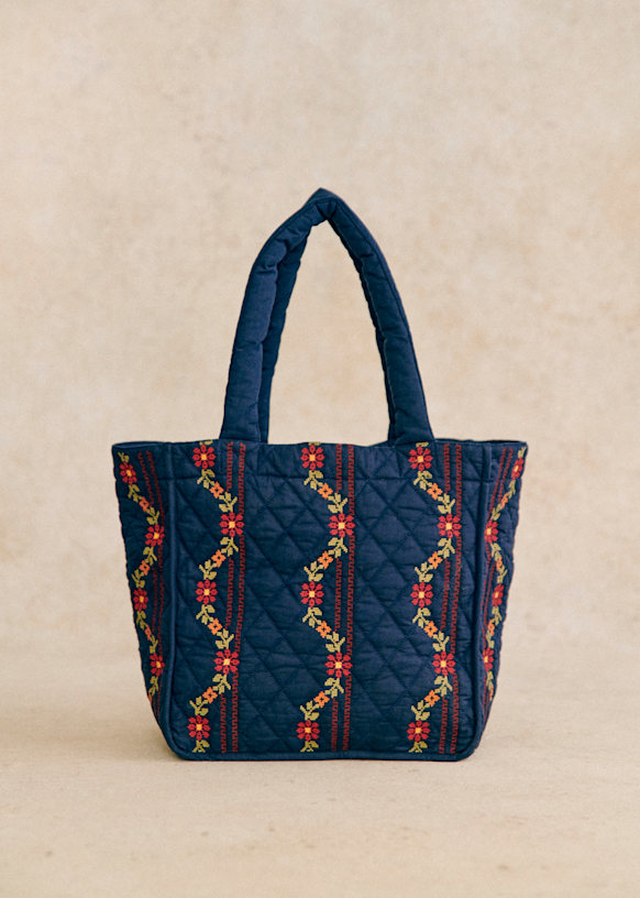 Quilted tote bag - Sézane x Lucia Vergara