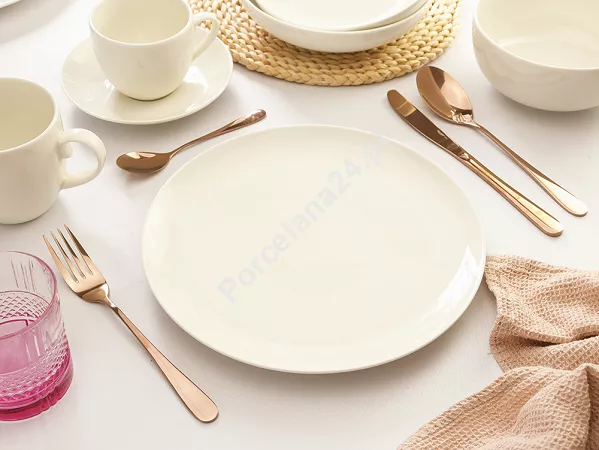 Serwis obiadowo-kawowy na 6 osób (42el.) Bogucice - Base Cream 1232