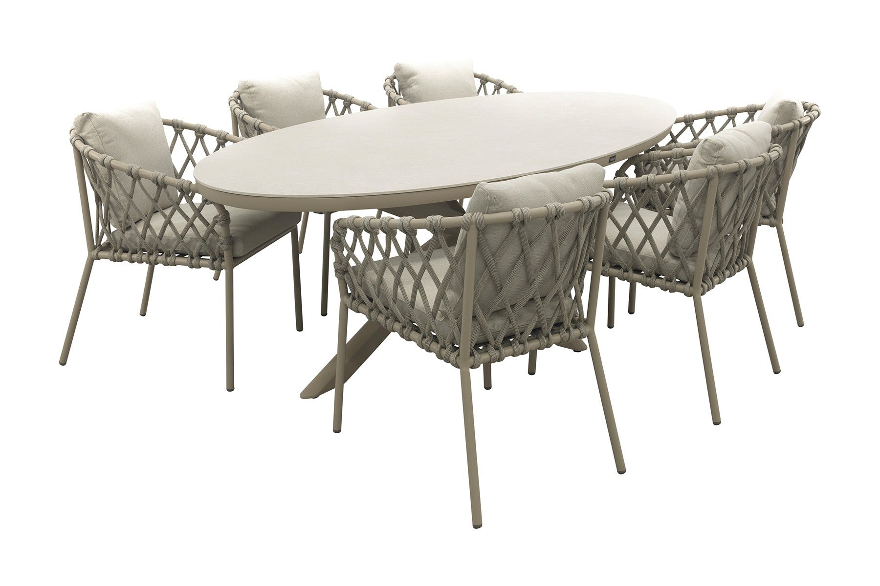 VDG Sara Ventaro ovale tuinset 240x115 cm. - Latte