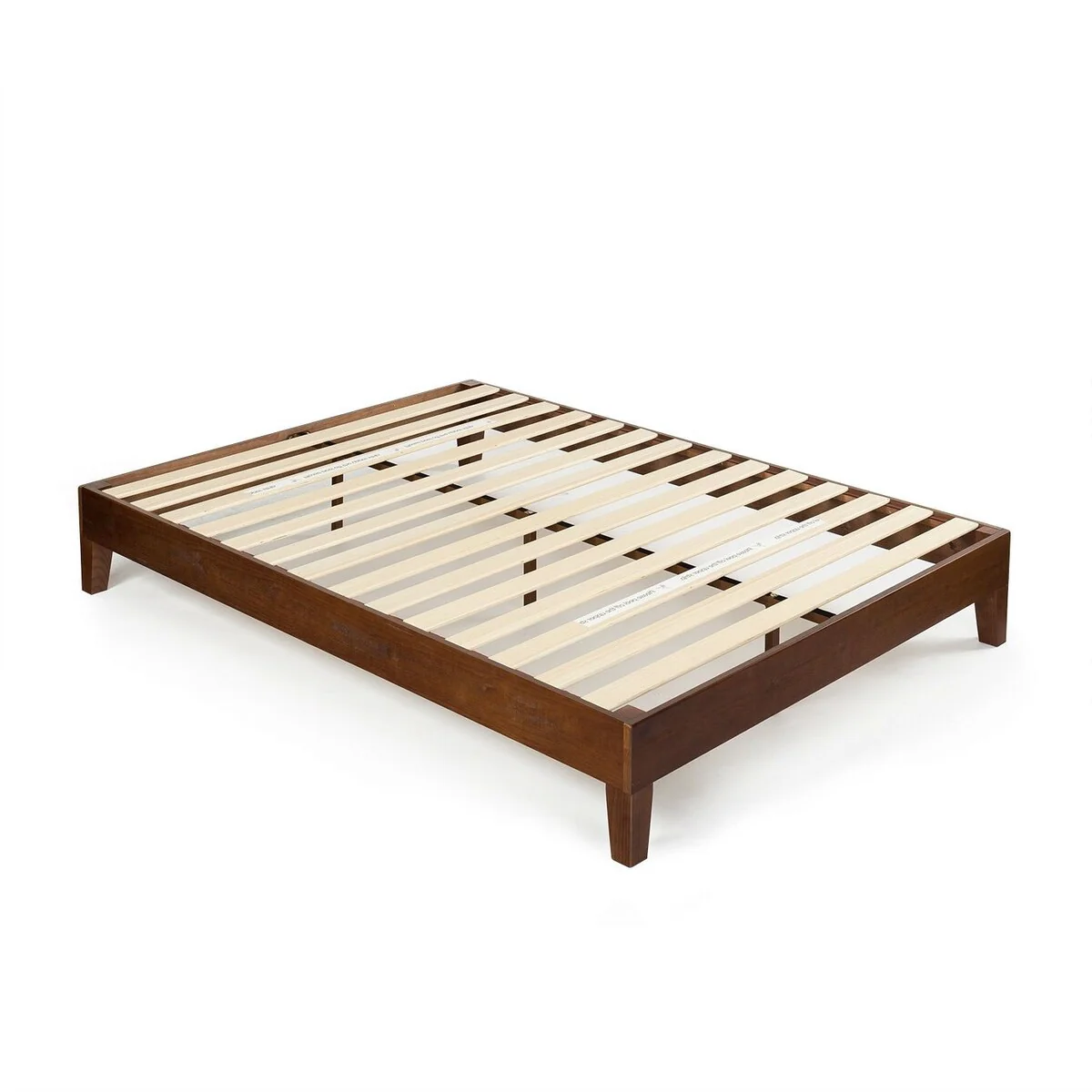 Queen size Modern Low Profile Solid Wood Platform Bed Frame in Espresso