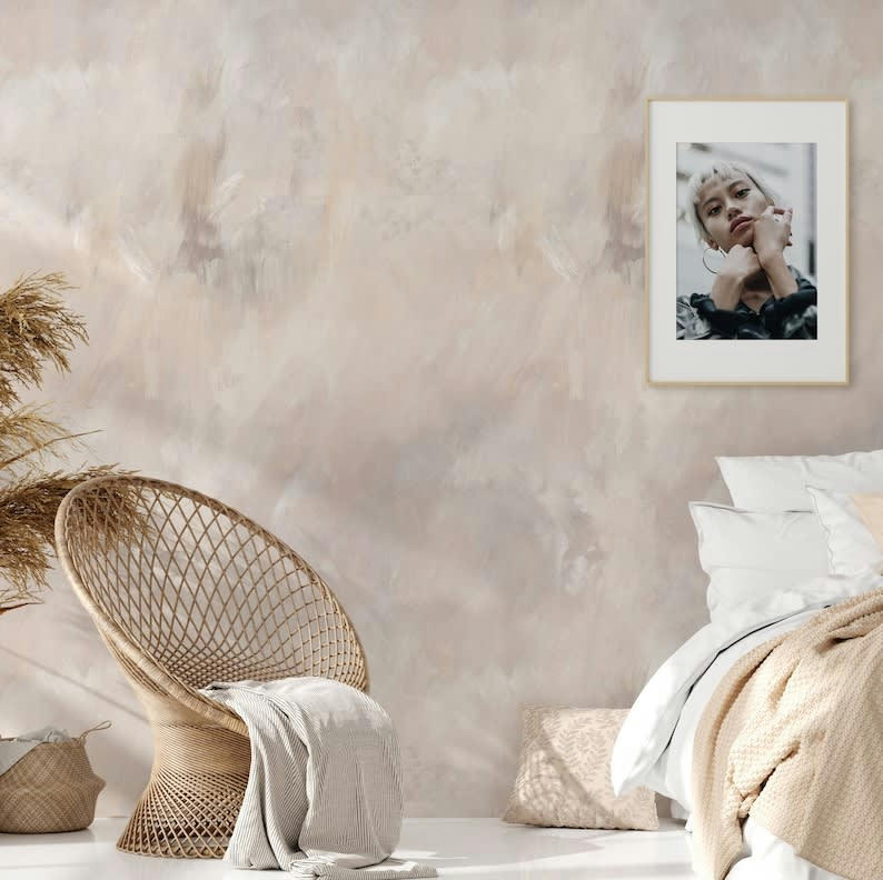 MATERICHE - Papier Peint Stucco Veneziano Beige et Gris Tourterelle 250x200 cm