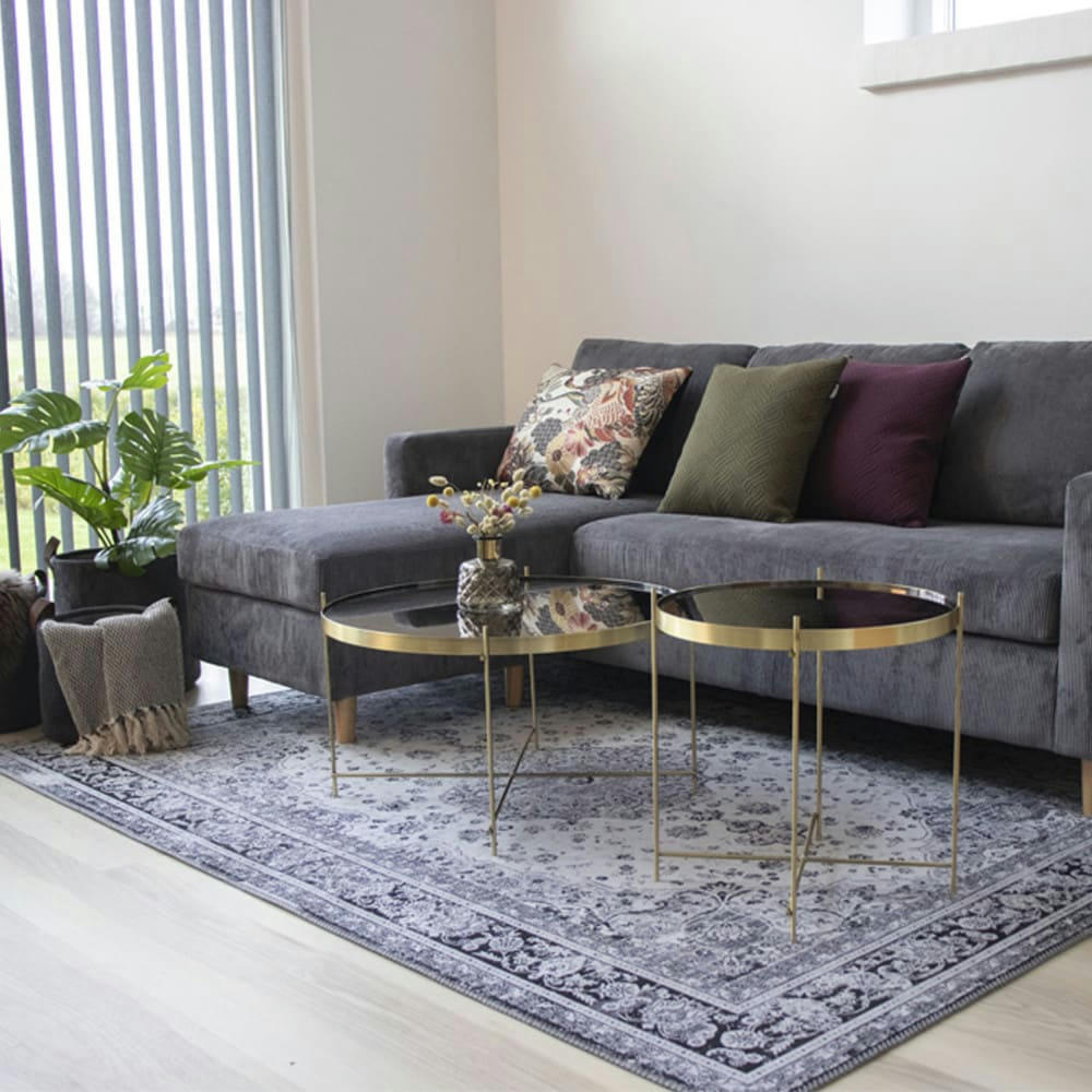 VENEZIA - Table basse en verre et métal D48xh48cm laiton