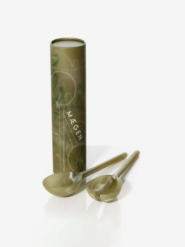 Couverts a salade - olive set - the eclectic lifestyle olive