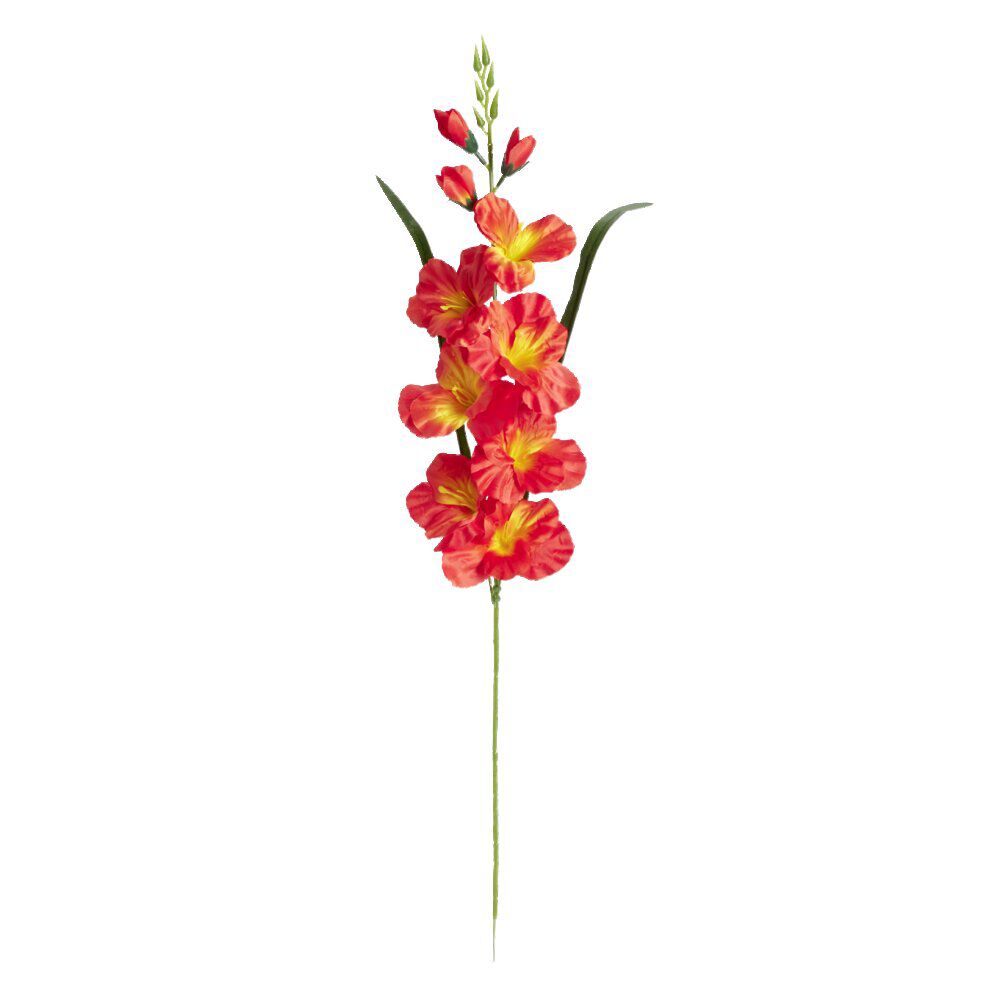 Fleurs artificielles glaïeul jaune ou orange 1 tige L75cm - 2 modèles