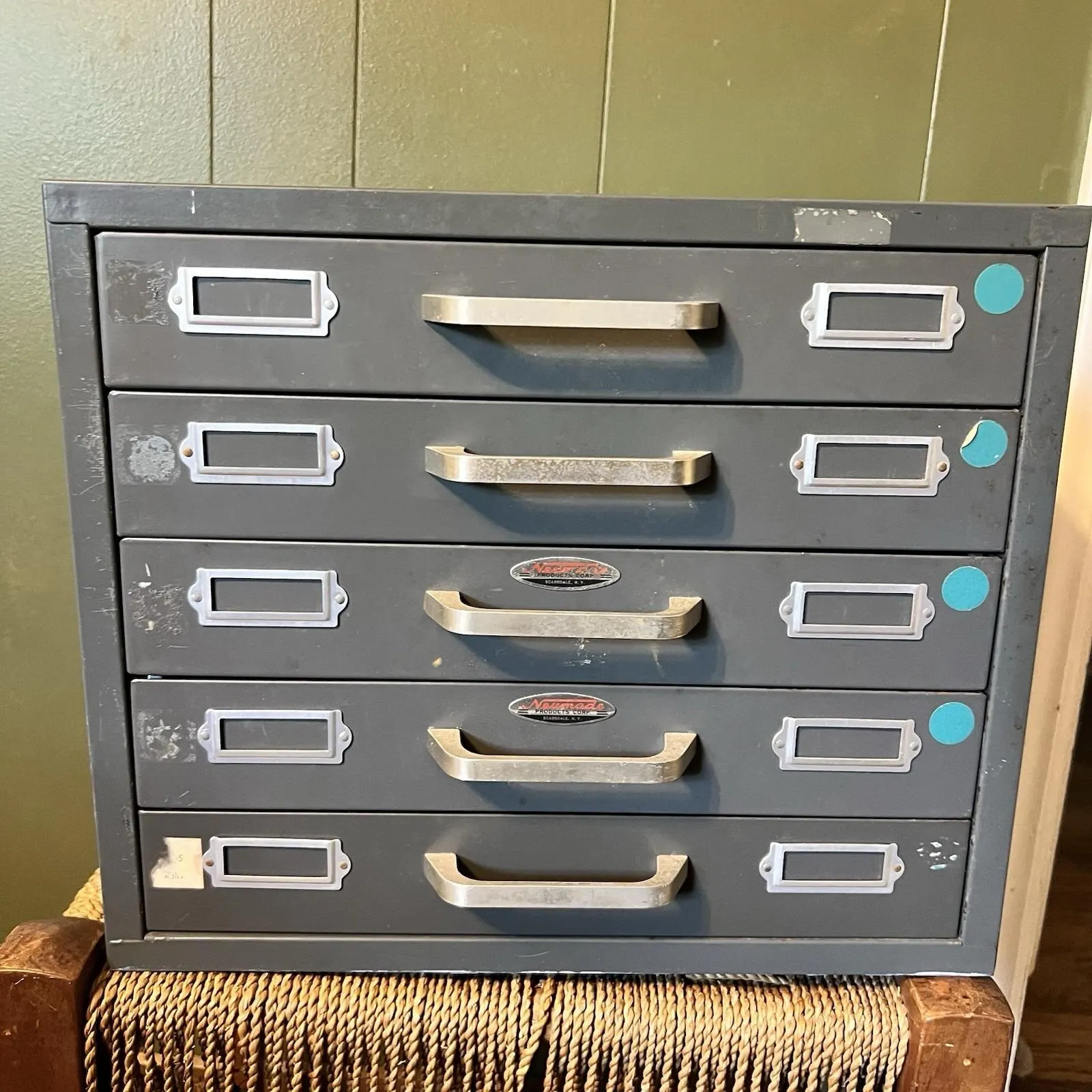 VINTAGE NEUMADE 5-Drawer STACKABLE Photography Metal File Cabinet 15