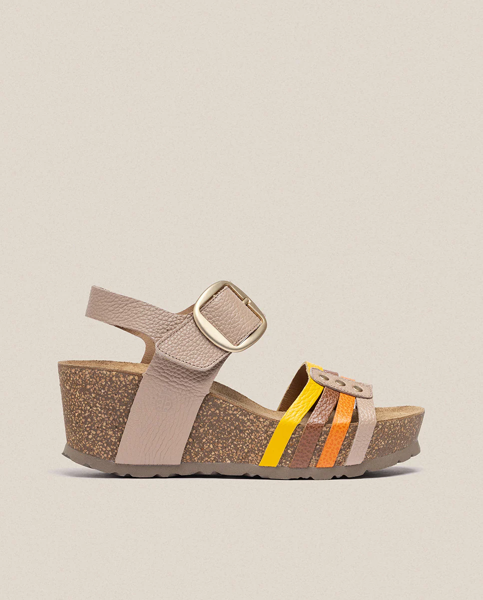 Sandalia cuña Bari 304 beige