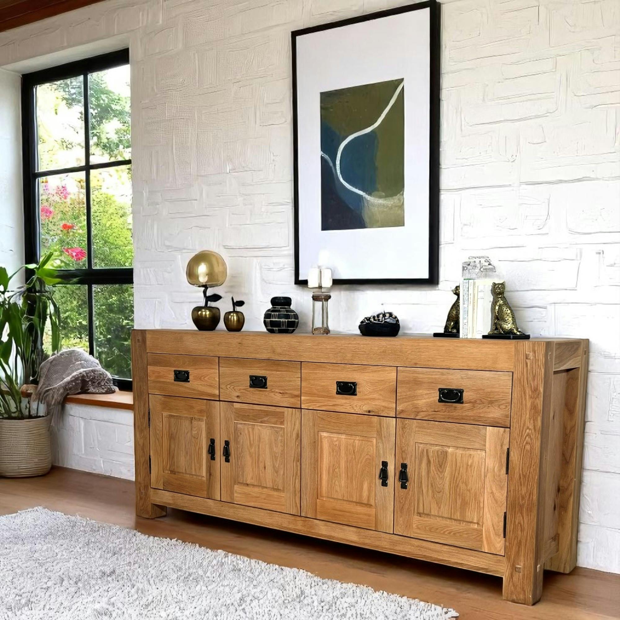 Buffet bahut chêne 4 portes 193cm FJORD