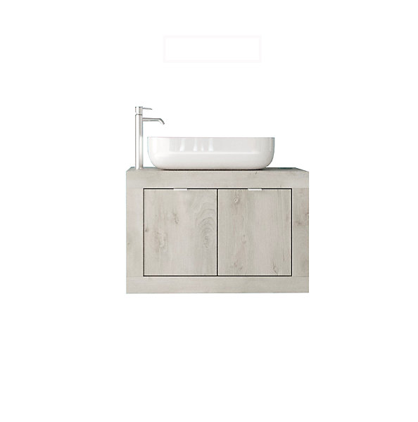 Ensemble salle de bain BASIC pin blanc, 70 x 47 x 45 cm
