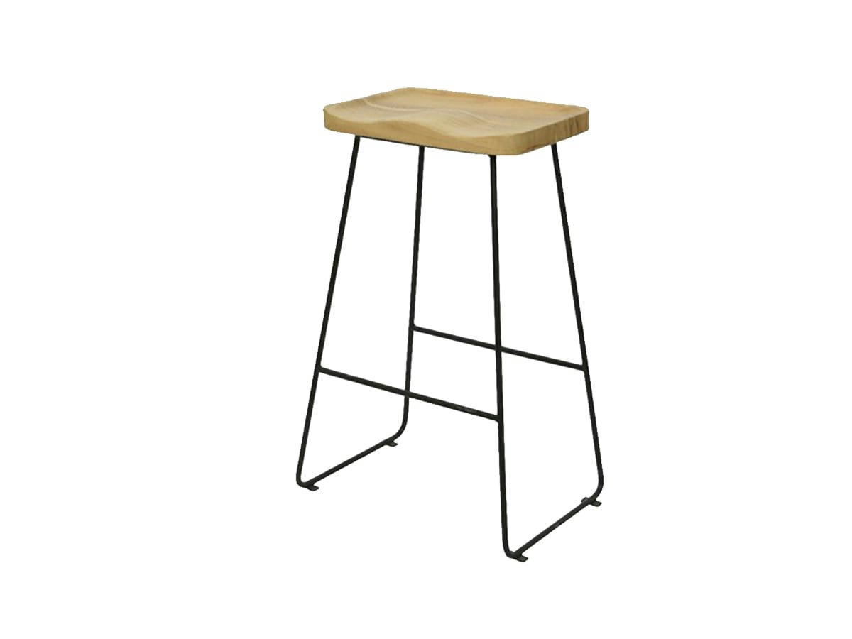 - Tabouret de bar en métal et bois de suar