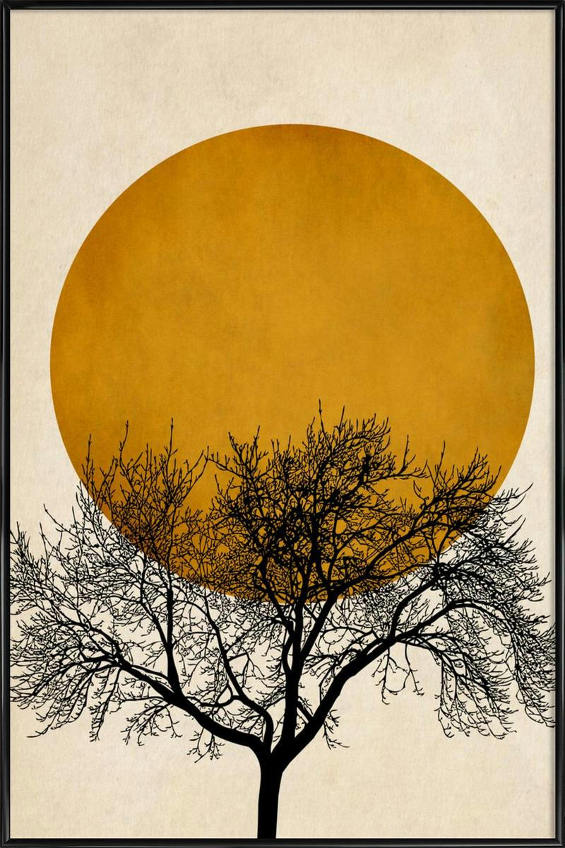 WINTERMORGEN - Affiche dans cadre standard (noir) jaune 40x60