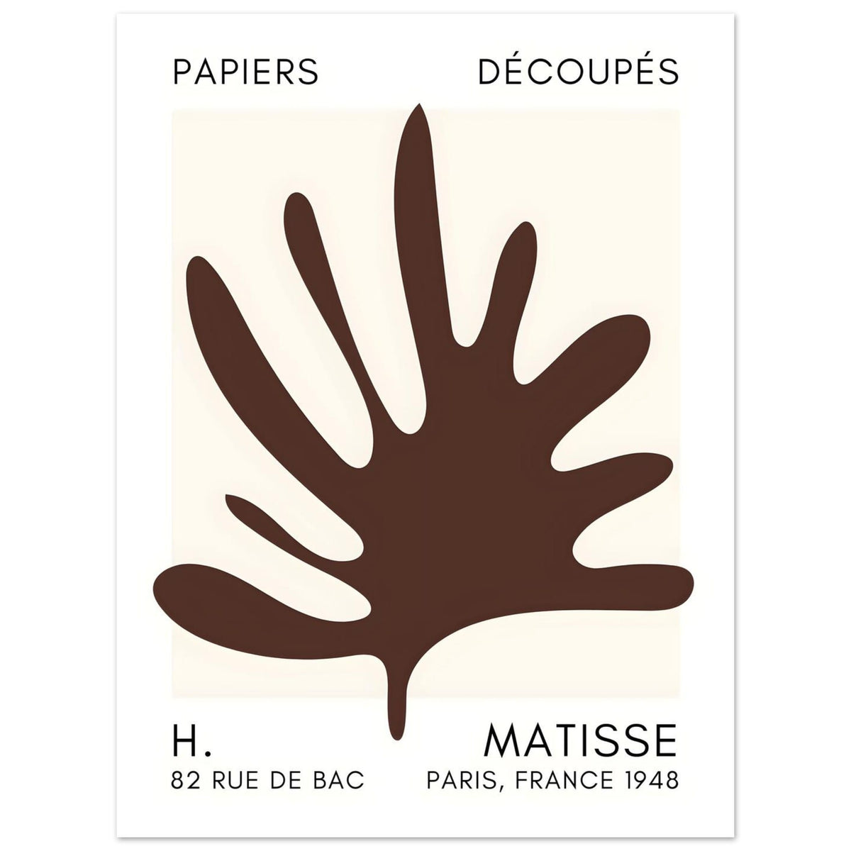 Artfulprints Poster Matisse – Coral drift brown  - 30x40 cm - Bruin