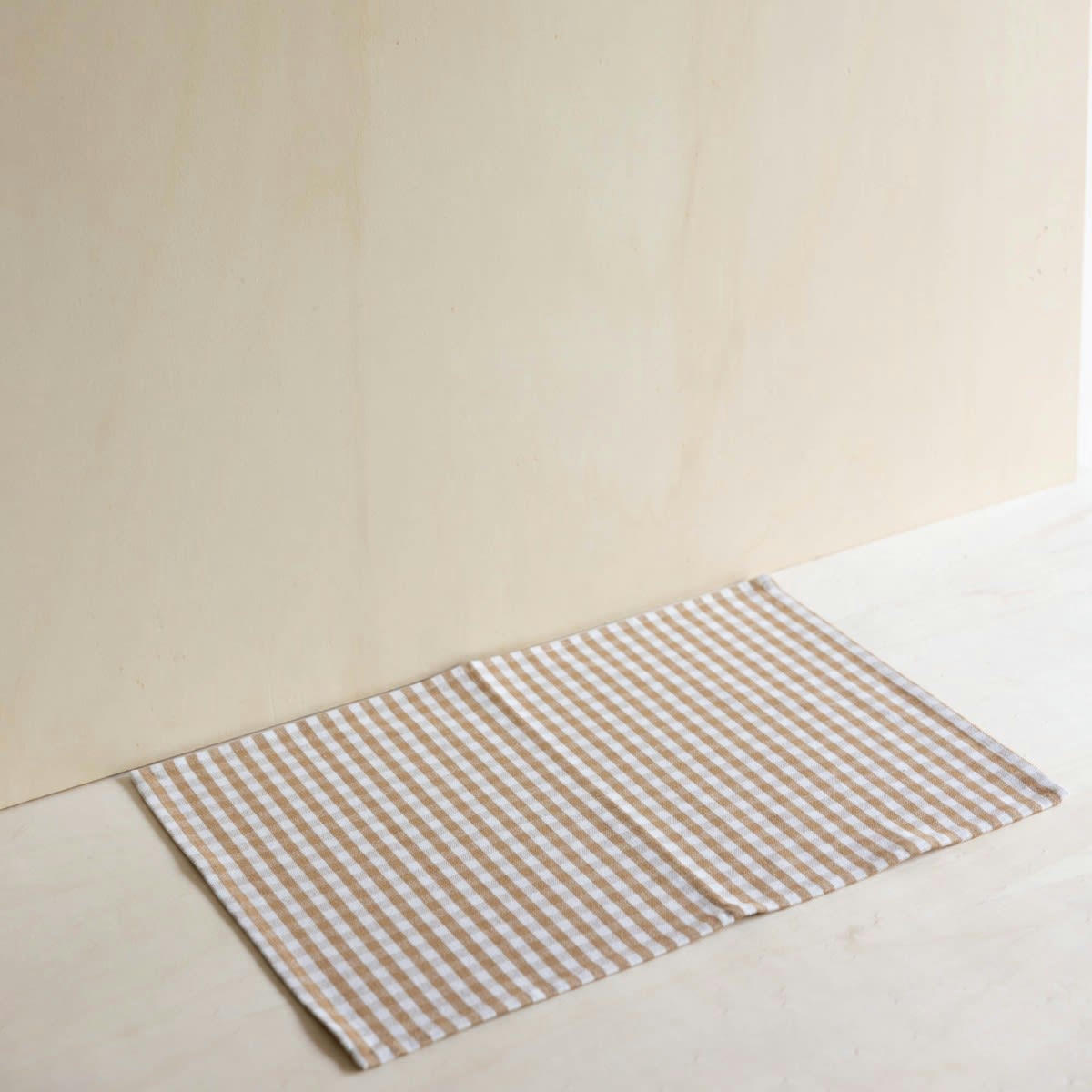 PAR AMOUR - Set de table en coton imprimé vichy camel 35x50