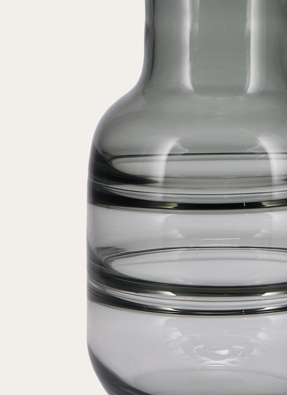 GRAND VASE EN VERRE RICOCHET GRIS TRANSPARENT